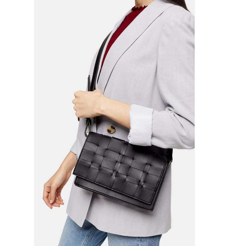 Basket weave leather bag best sale