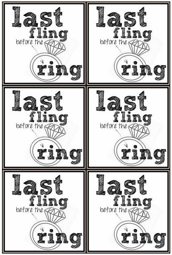 "Last Fling Before the Ring" Gift Tag