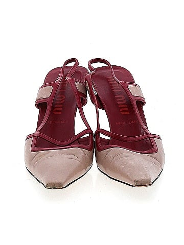 Miu Miu Maroon Tan Heels