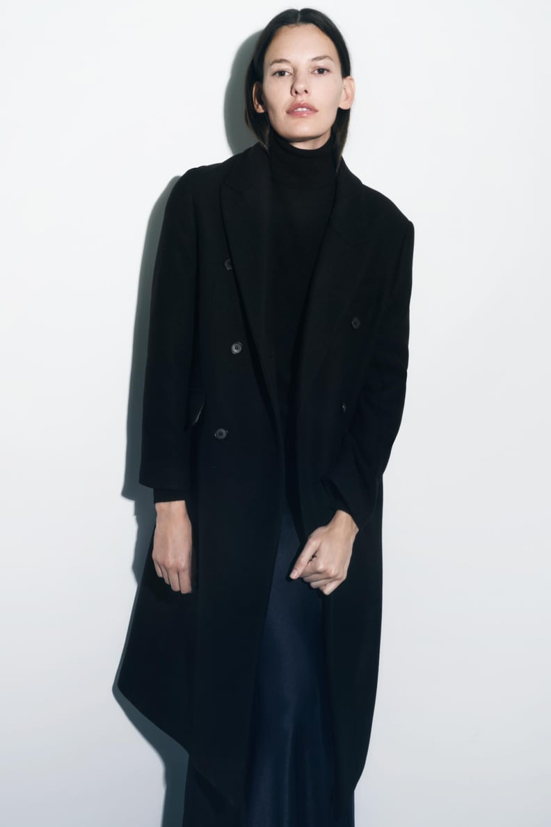 最好的黑外套:Zara安装羊毛混纺大衣