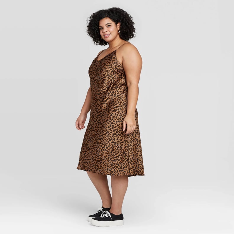 Target A New Day Leopard Print Sleeveless Satin Slip Dress