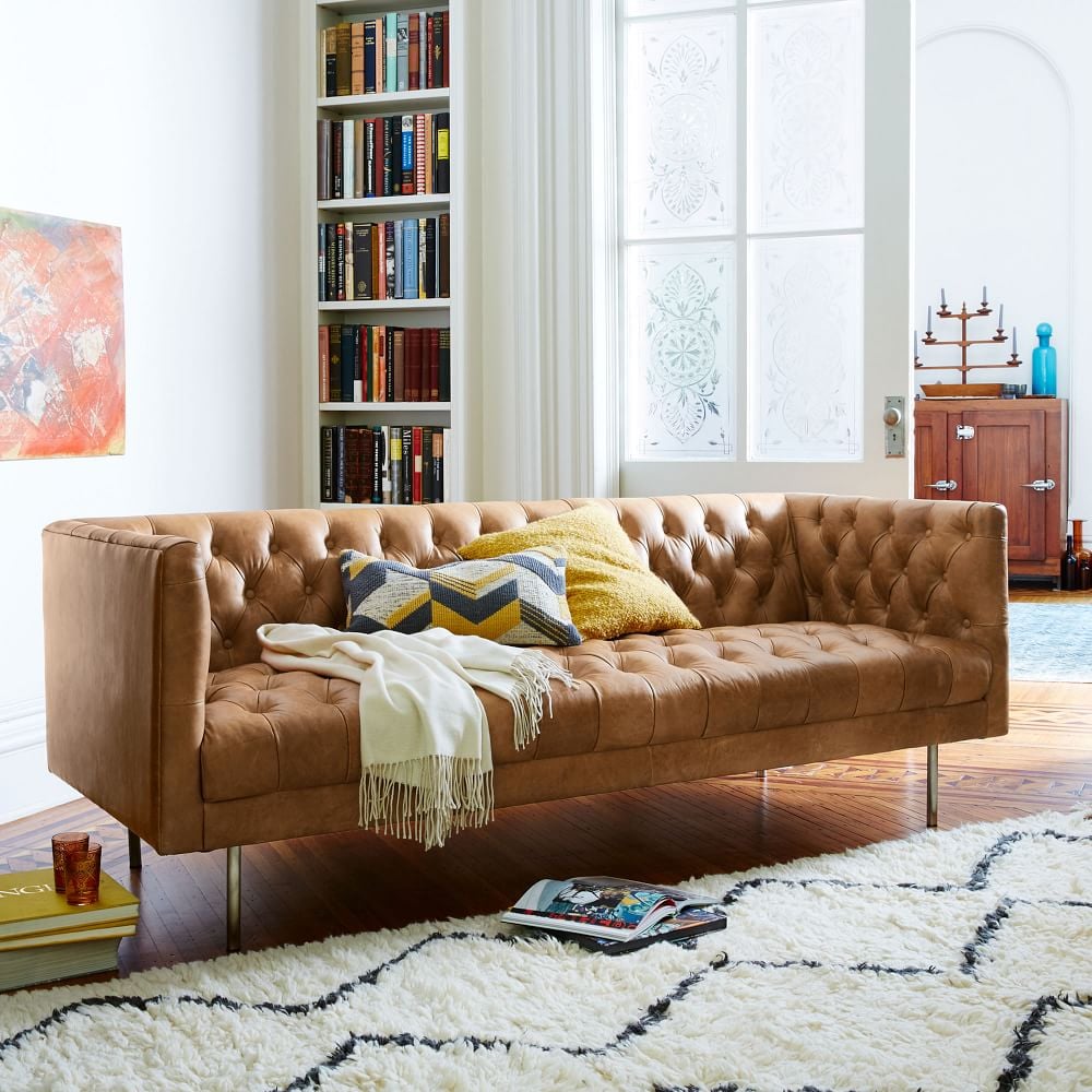 An Editor Favourite: West Elm Modern Chesterfield Leather Sofa