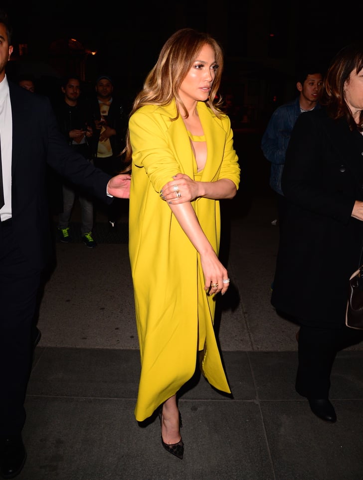 Jennifer Lopez Wearing Yellow Dress in NYC May 2016 | POPSUGAR Latina ...