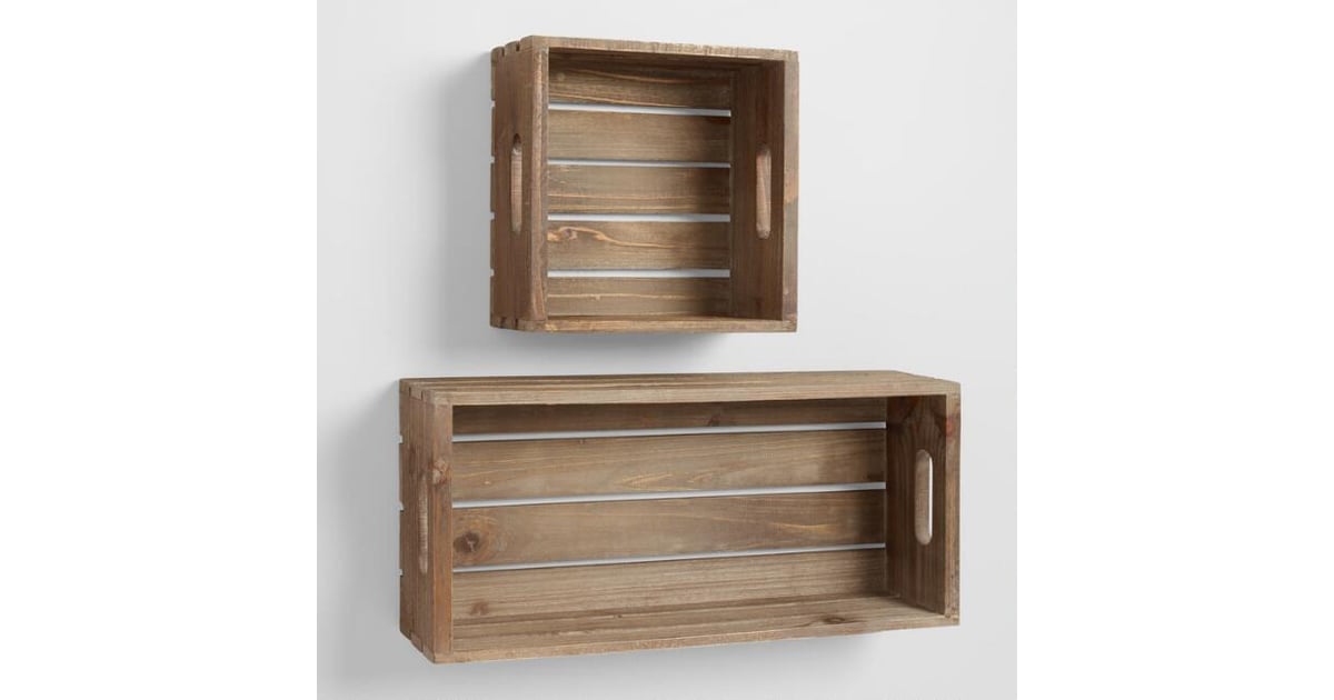 Wood Crate Wall Storage Organization Products From Cost Plus World