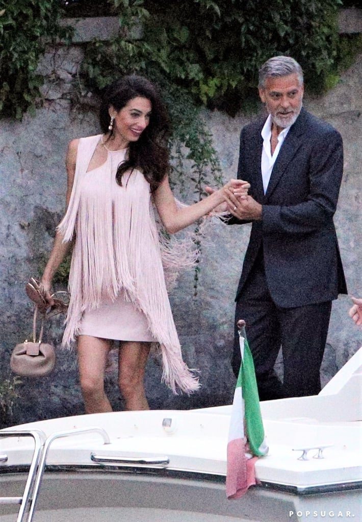 Amal Clooney Pink Fringe Dress