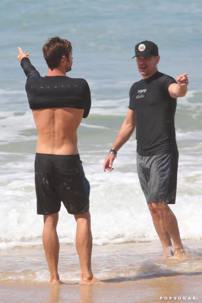 Chris Hemsworth and Matt Damon Australia Pictures April 2018