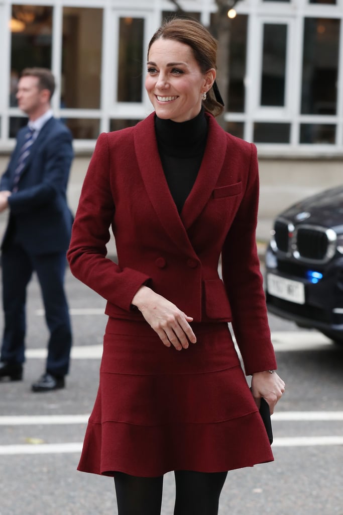 Kate Middleton Burgundy Skirt Suit November 2018