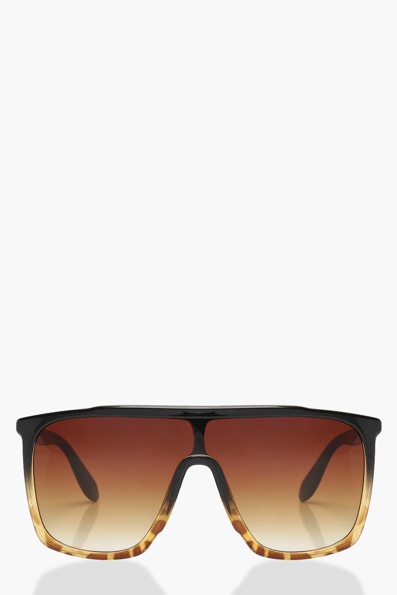 Boohoo Oversized Tortoiseshell Visor Sunglasses