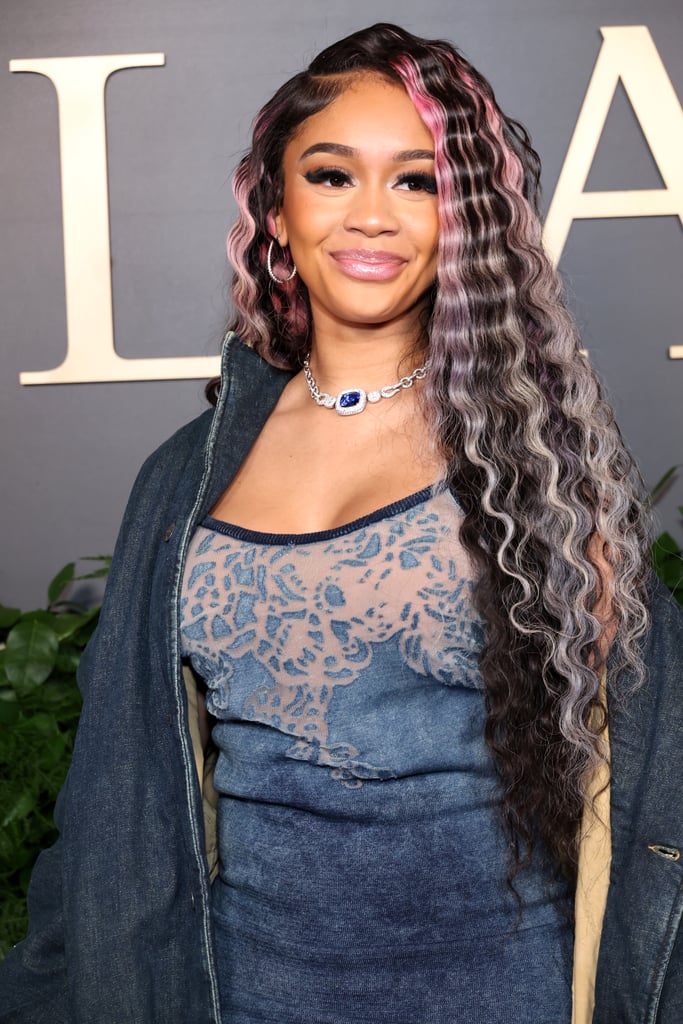Saweetie's Crimped Hair and Chunky Highlights