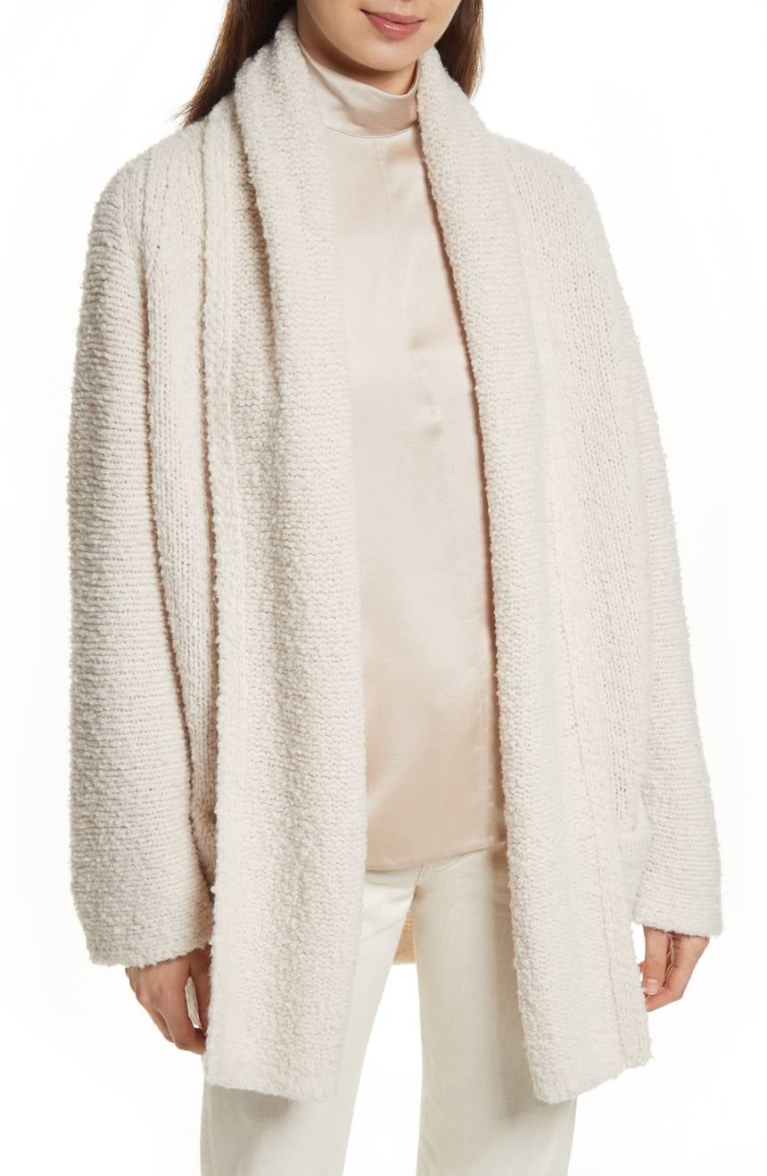 vince drape front cardigan