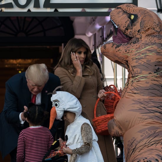 Donald Trump Ignores Kid in Dinosaur Costume Halloween 2017