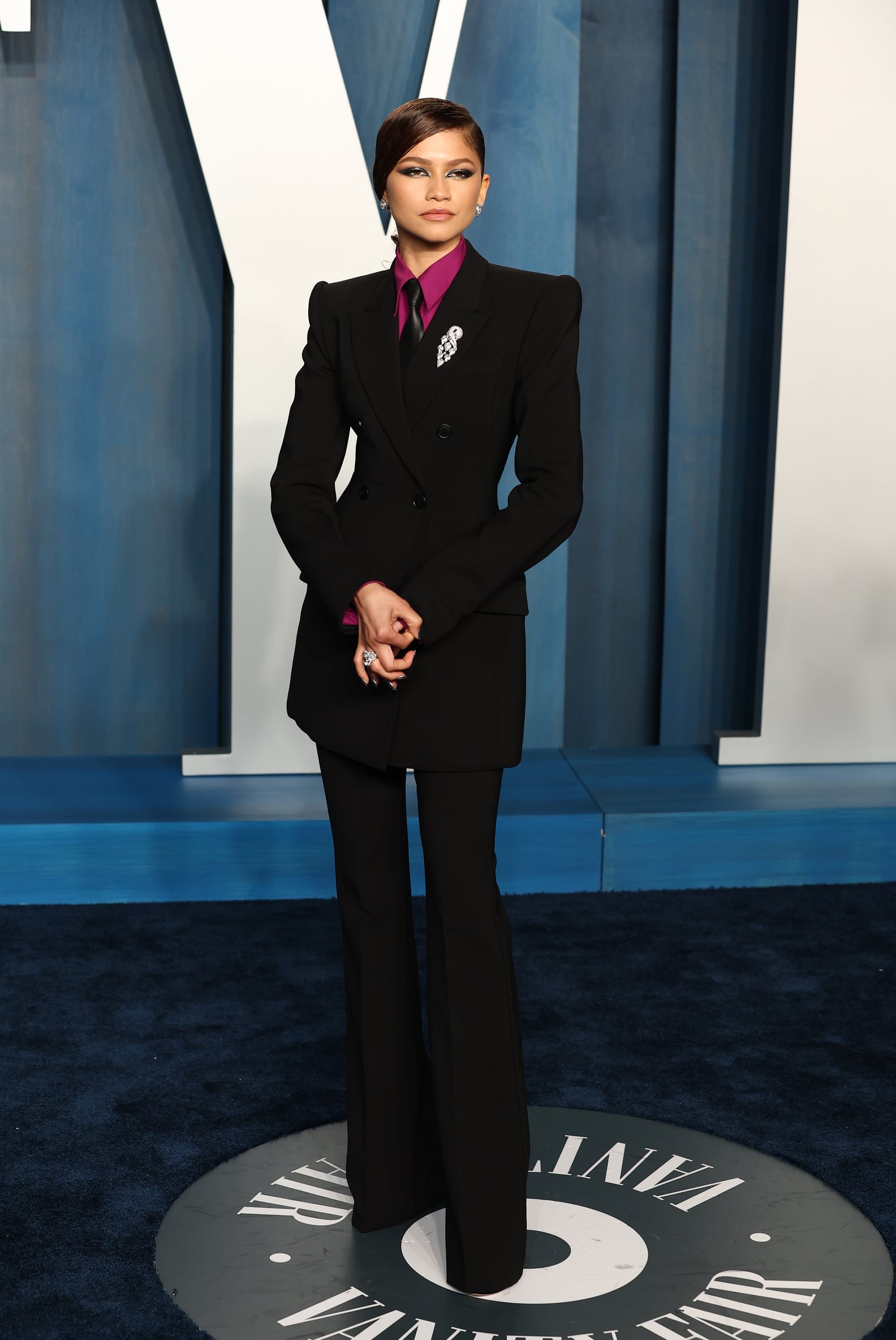 Zendaya's Power Suit at Vanity Fair's Oscars Party | Photos | PS Fashion