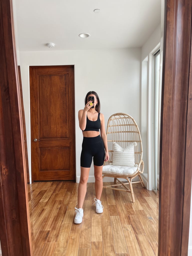 Sleek Black Bike Shorts Set