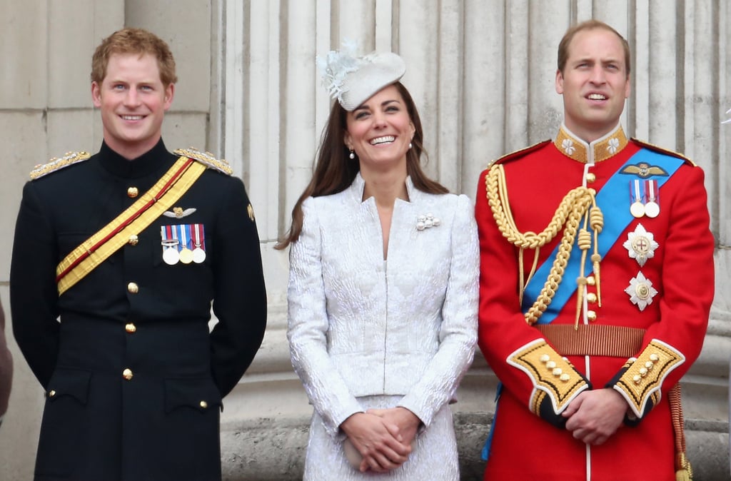 Princes Will and Harry had a picture-perfect moment with Kate Middleton as they took part in the traditional Trooping the Colour festivities in 2014.