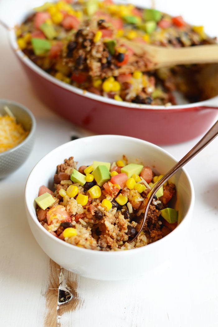 Chicken Burrito Bowl Casserole Healthy GroundChicken Recipes