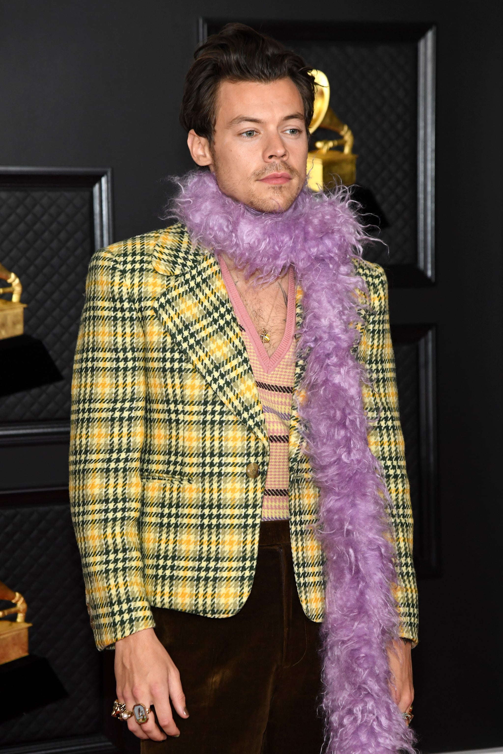 Harry Styles' erotic banana Gucci necklace at 2021 Grammy Awards Archives –  Who Wore What Jewels