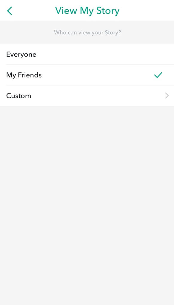 On this screen, tap the Custom option.