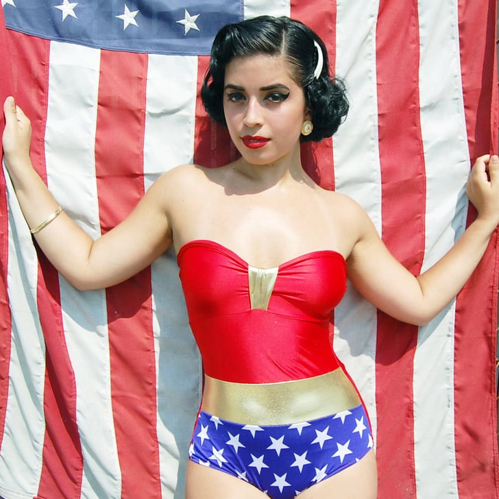 ladies wonder woman swimming costume