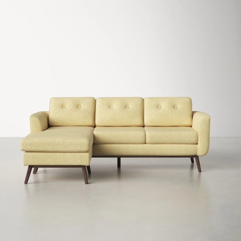 A Midcentury-Modern Sectional: Giana Polyester Blend Reversible Stationary Sofa