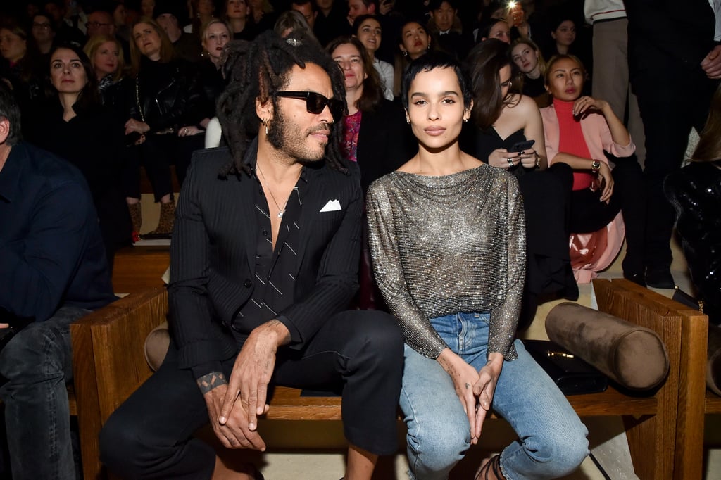 Zoë and Lenny Kravitz's Outfits at Saint Laurent Show