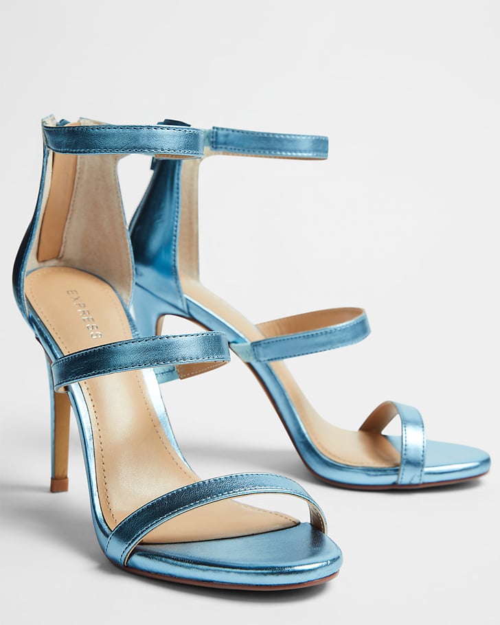 metallic heeled sandals