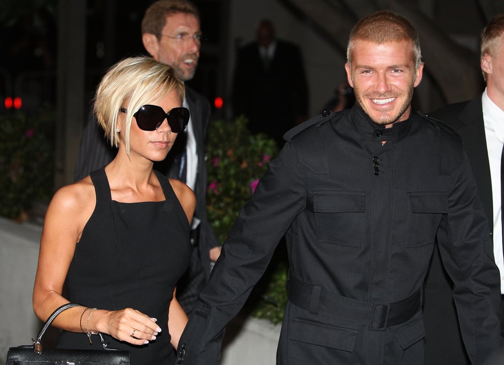 David had a smile on his face as he and Victoria arrived in LA in July 2007.