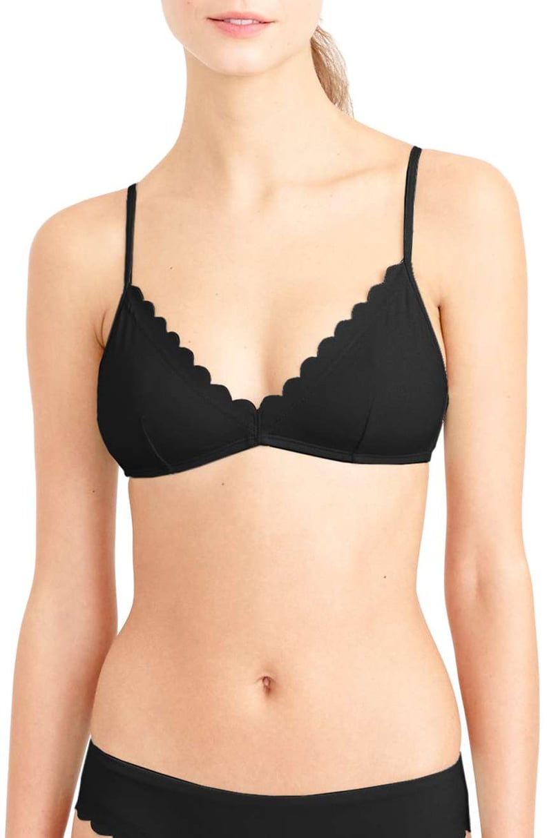 J.Crew Women's Scalloped Italian Matte Bikini Top