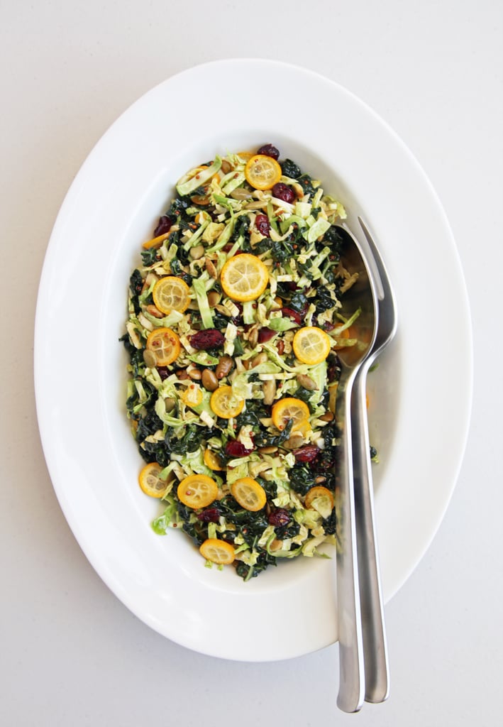 Easy Vegetarian Recipe: Shredded Kale and Brussels Sprouts Salad With Kumquats