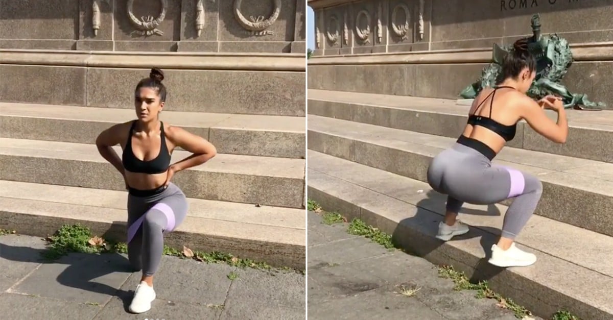 Resistance Band Stair Workout POPSUGAR Fitness