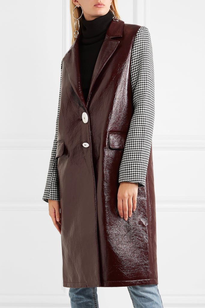 Trouble committing to one trend at once? Not anymore. This Wanda Nylon Houndstooth Tweed-Paneled Textured-Vinyl Coat ($1,210) lets you mix two simultaneously.