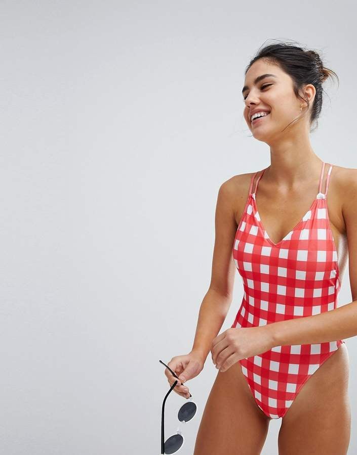 ASOS Cross-Back High-Leg Swimsuit