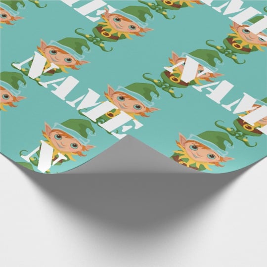 Personalized Kids Christmas Elf Wrapping Paper