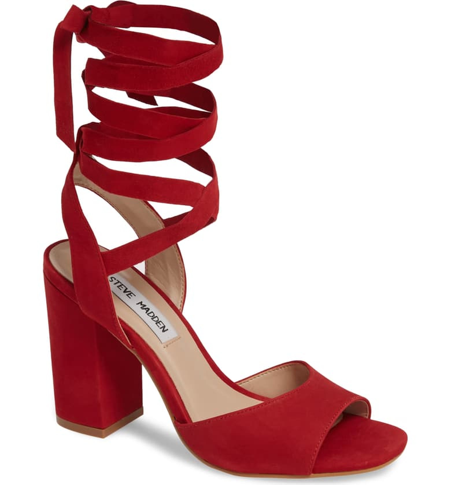 Hailey Baldwin's Red Lace-Up Heels | POPSUGAR Fashion