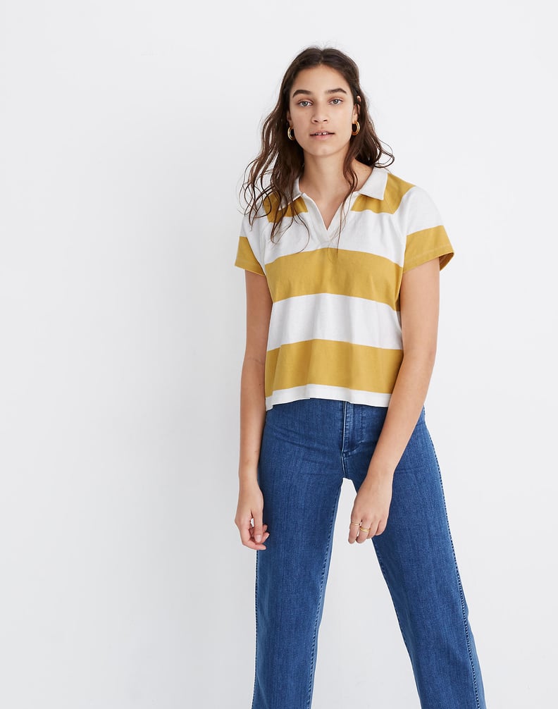 Madewell Boxy Polo in Lefferts Stripe