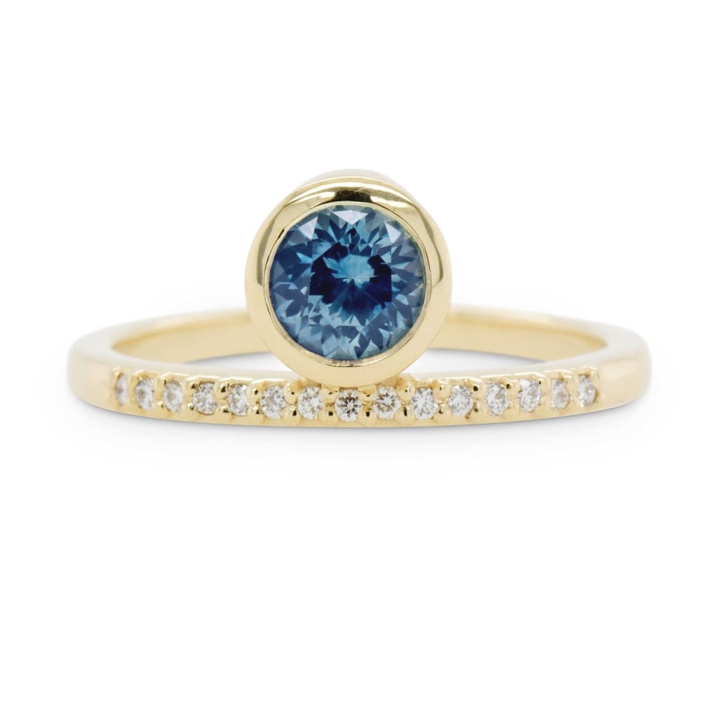 Valerie Madison Juno Teal Sapphire Engagement Ring ($2,155)