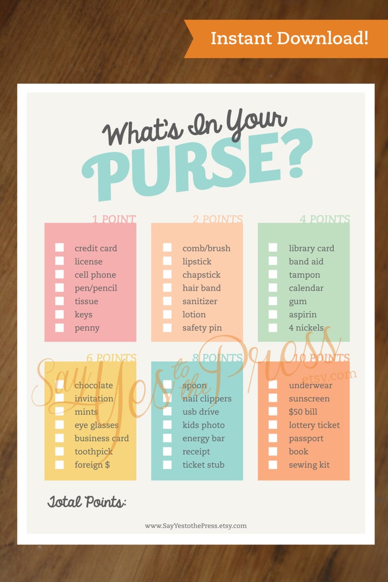 What's in Your Purse? Game