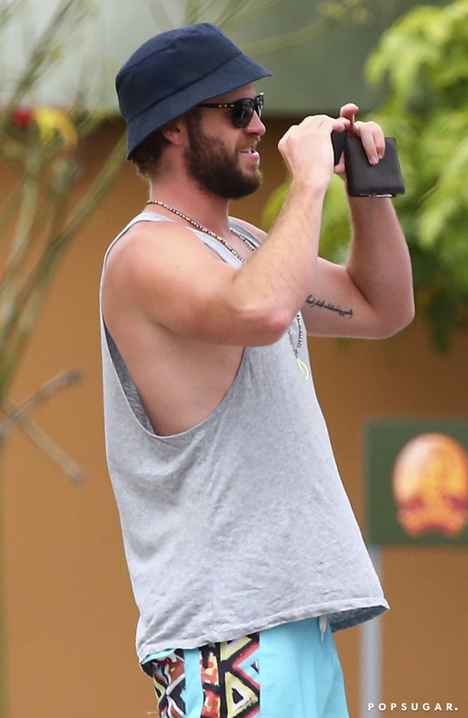 Liam Hemsworth in a Tank Top Shopping in Australia