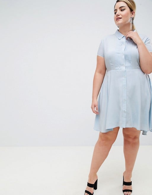 Unique21 Hero Short-Sleeved Shirt Dress With Pleated Skirt