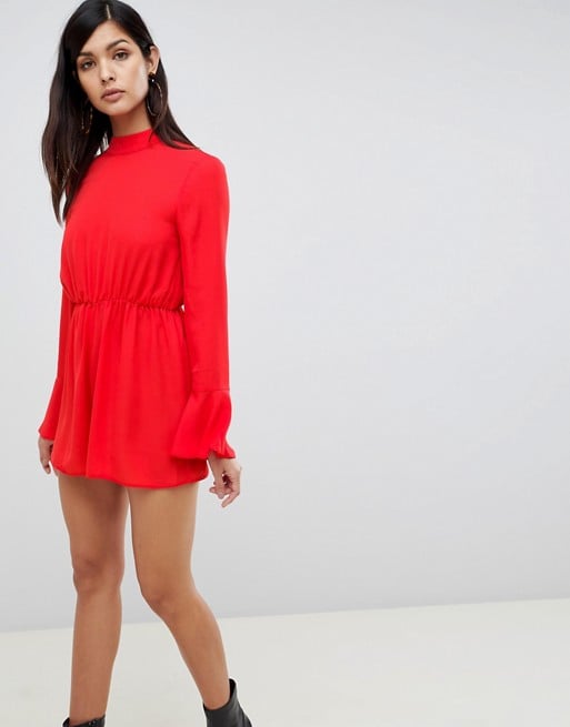 ASOS Design Romper With Frill Hem