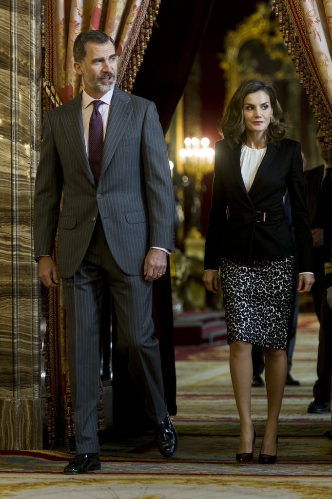 Queen Letizia Leopard Skirt
