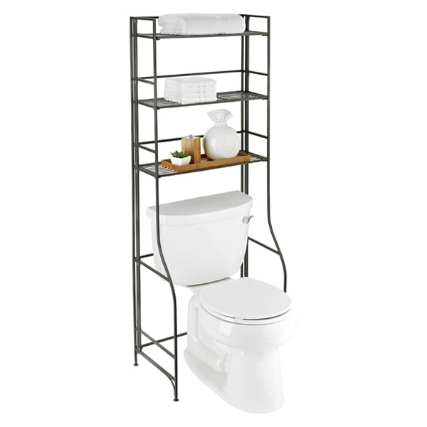 For Above the Toilet: Iron Folding Bath Etagere