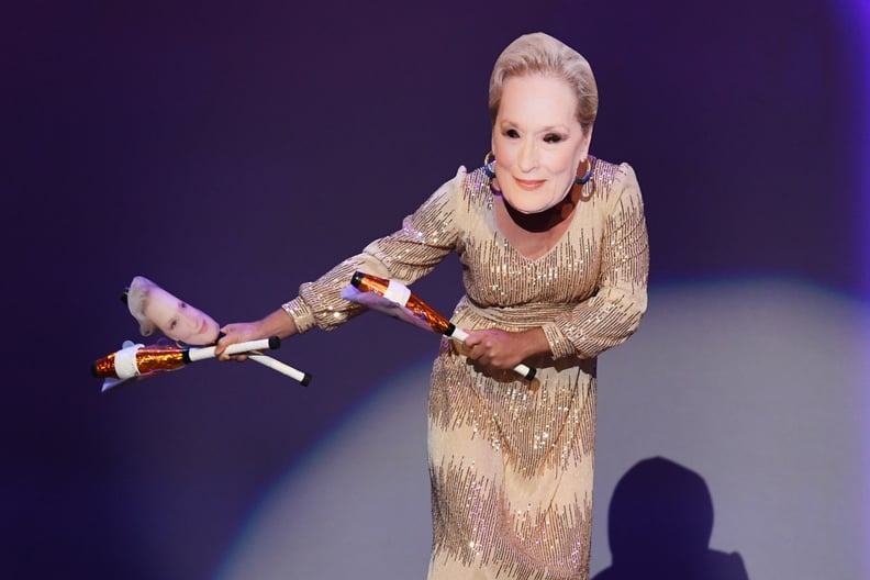 Dancer in Meryl Streep Mask at the 2019 Emmys