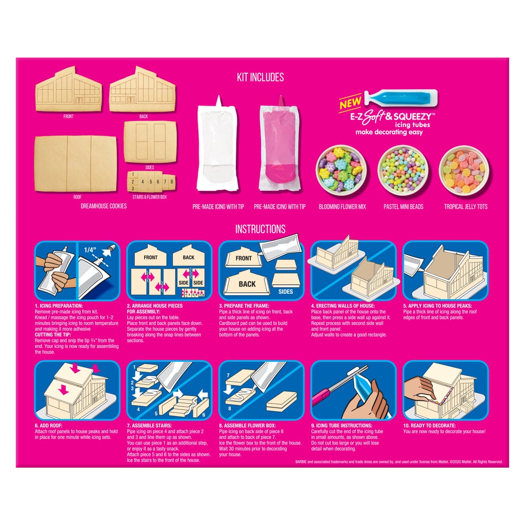 The Back of the Barbie Dreamhouse Cookie Kit Box