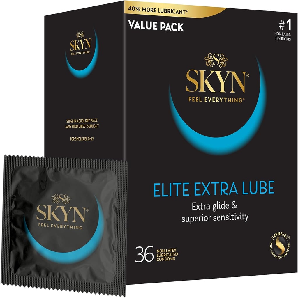 Skyn Elite Extra Lube Condoms ($15, originally $19) 
Condoms are a great way to prevent the transmission of STIs and unwanted pregnancies, but that doesn't mean they have to be uncomfortable. Because Skyn's Elite line is 15 percent thinner than the standard non-latex condom, many Amazon reviewers say that wearing one feels similar to not wearing one at all.
