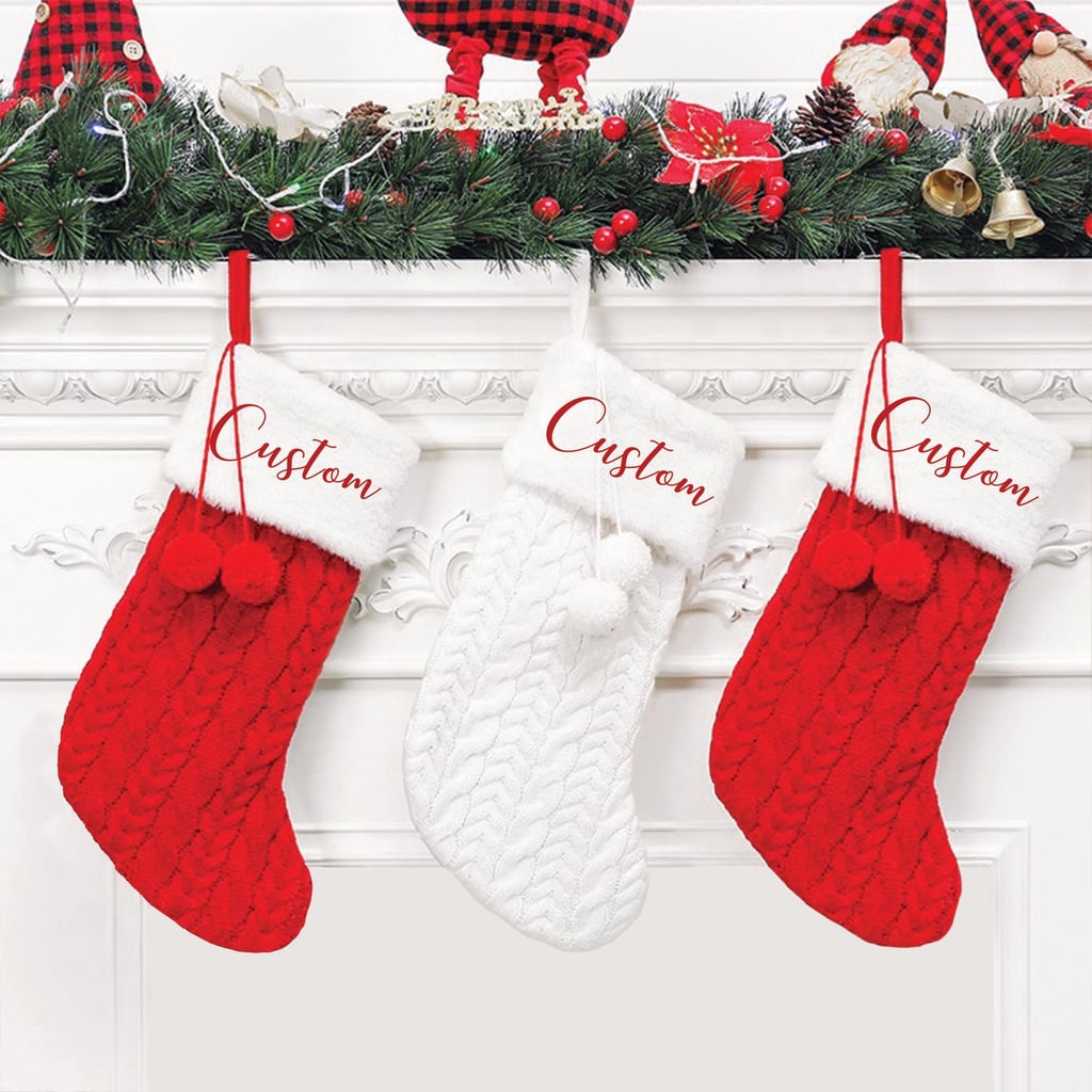 Personalize Knit Christmas Stockings