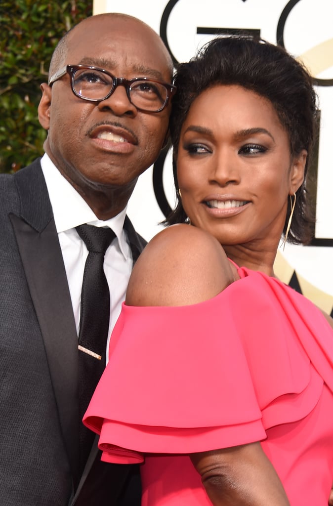 Courtney pulled Angela in close at the Golden Globes in January 2017.
