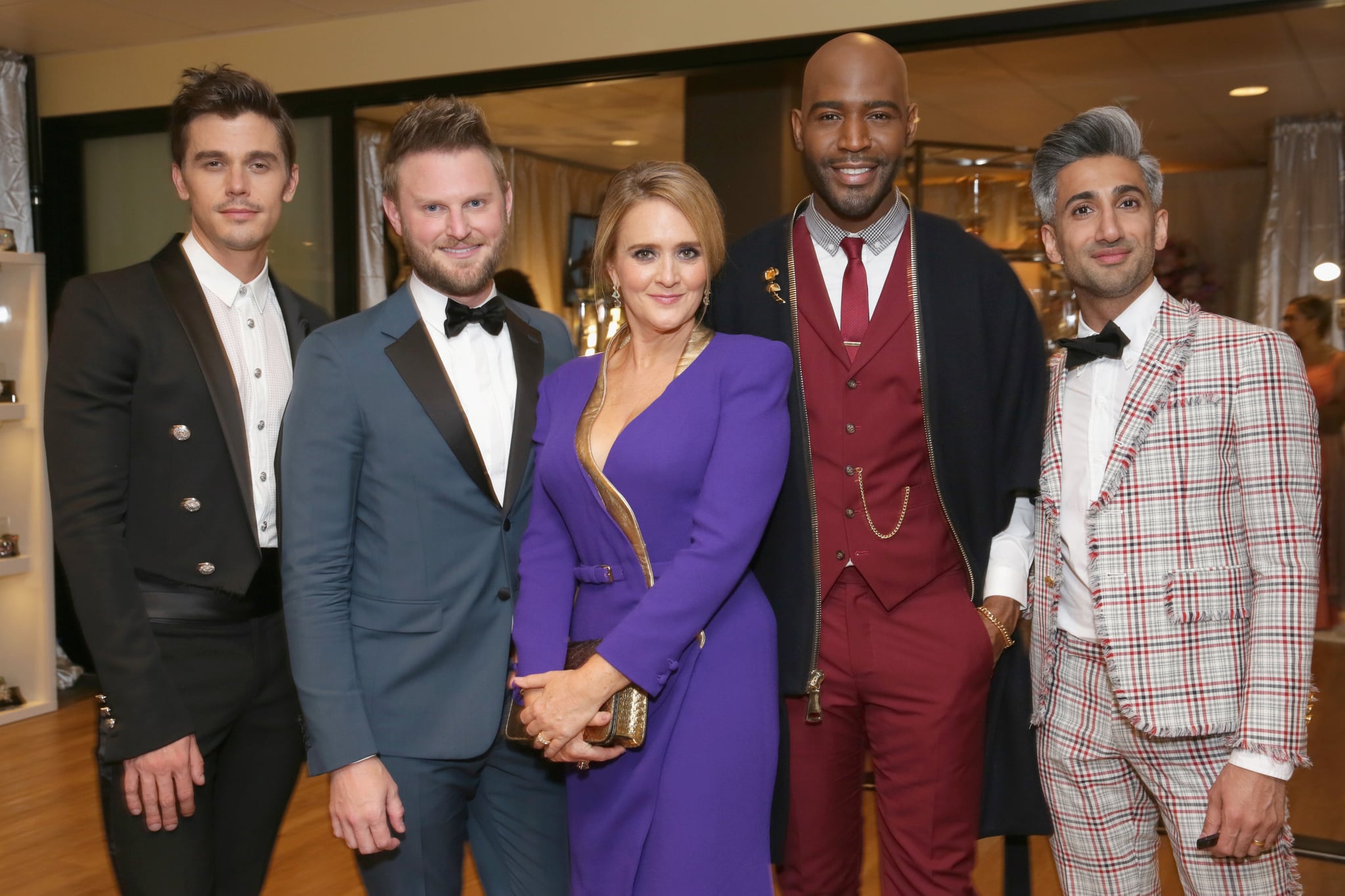 Antoni Porowski, Bobby Berk, Samantha Bee, Karamo Brown, and Tan France at the 2018 Emmy Awards