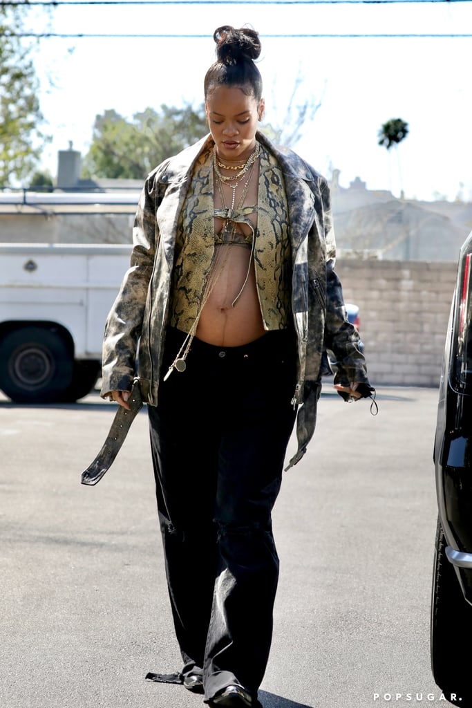 Rihanna Wears a Python Leather Vest by Acne Studios