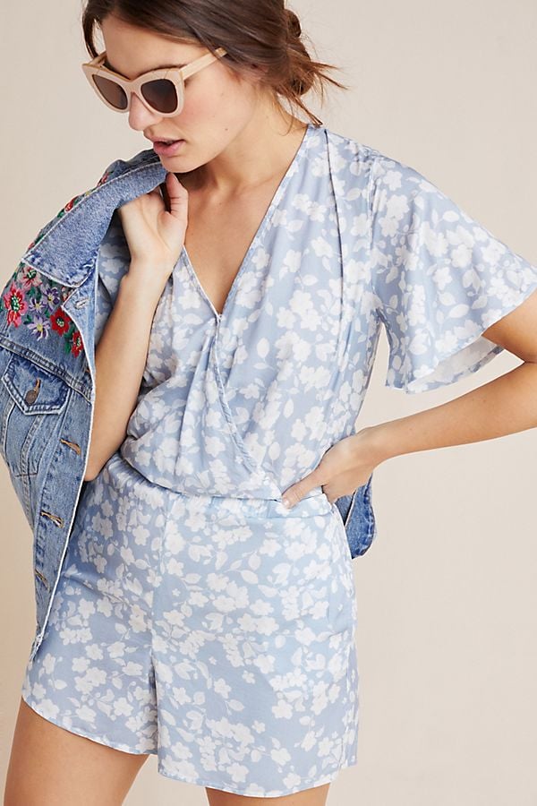 Cloth Stone Floral Surplice Romper Anthropologie Has The