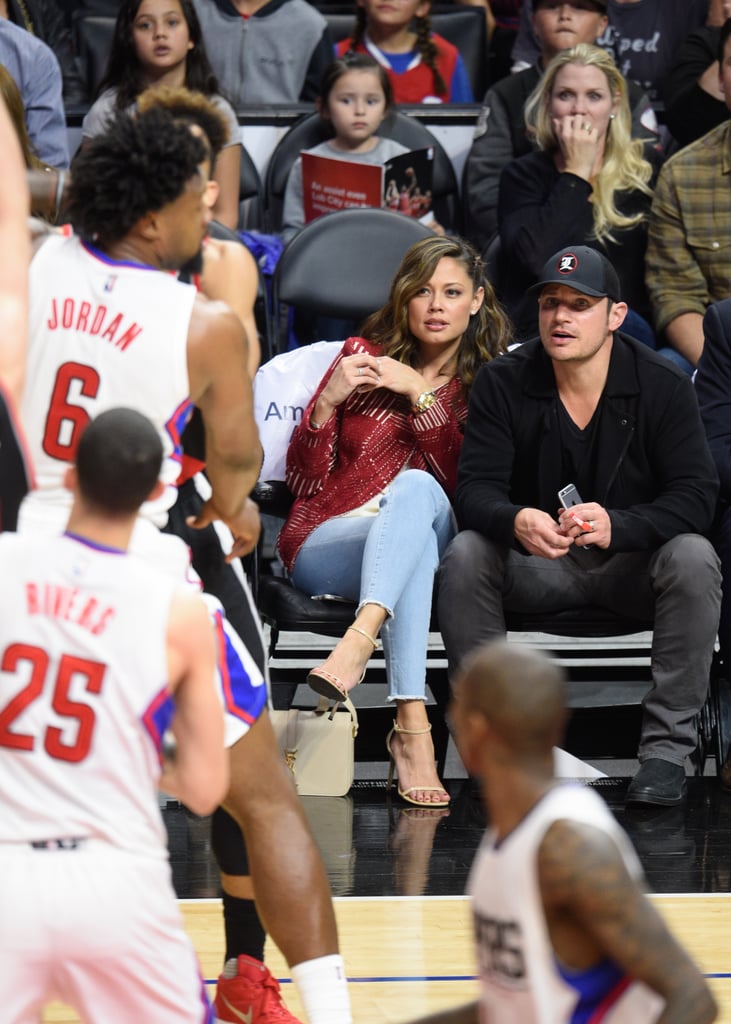 Nick and Vanessa Lachey at Clippers Game March 2016